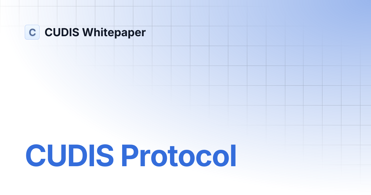 CUDIS Protocol | CUDIS Whitepaper